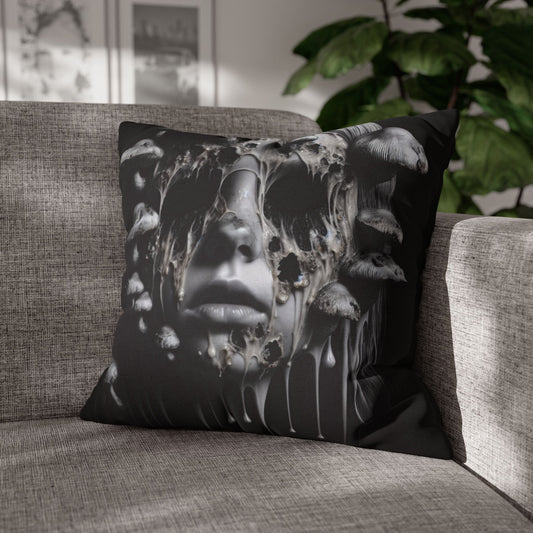 Dark Art Decorative Pillowcase, Gothic Home Decor, Statement Cushion Cover, Unique Gift for Art Lovers, Halloween Decor