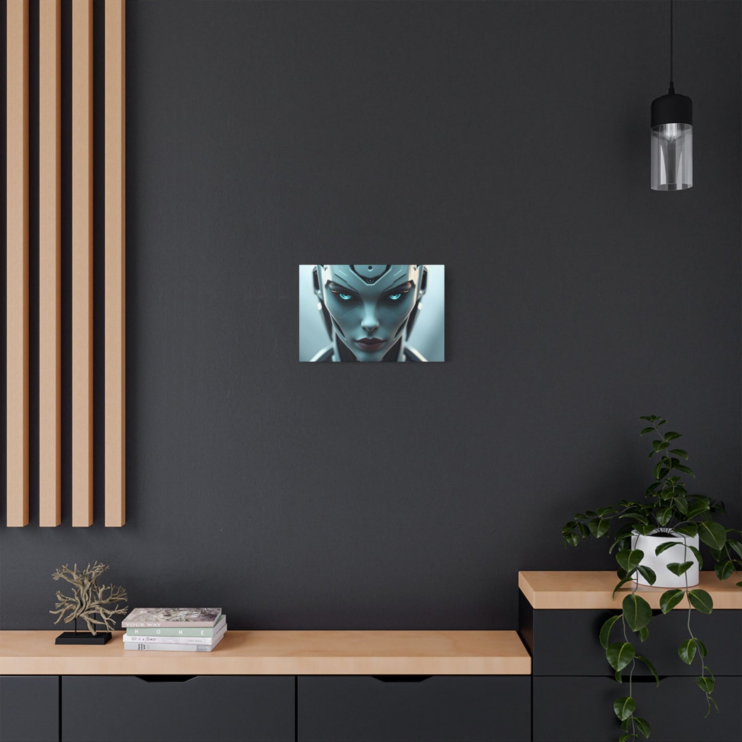 Futuristic Robot Art Canvas Print, Sci-Fi Wall Decor, Modern Home Artwork, Tech-Inspired Gift, Unique Living Room Accent