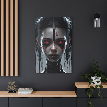 Gothic Wall Art Print, Horror Decor, Stretched Canvas Painting, Unique Home Decor, Dark Art for Halloween, Gothic Aesthetic