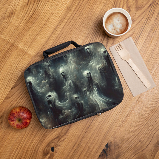 Eerie Design Lunch Bag | Unique Ghost Art | Fun Picnic Tote | Gift for Halloween, School, Work, Travel