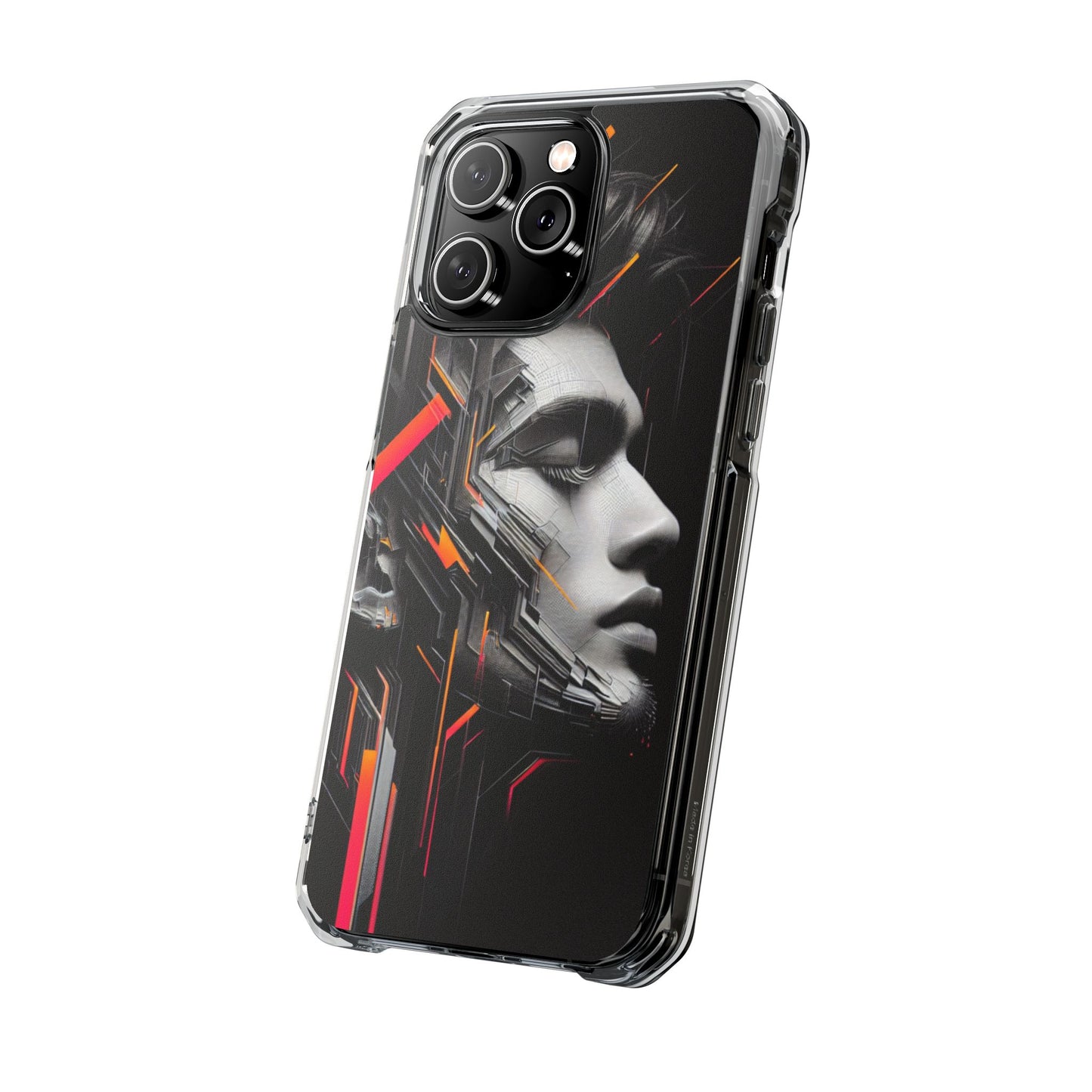 Magnetic Clear Impact Cases with Abstract Graphic, Stylish Phone Protection, Modern Gift for Tech Lovers, Unique Case