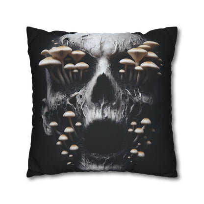Gothic Mushroom Skull Pillowcase - Home Decor, Halloween, Gothic Style, Unique Gift, Bed and Couch Accent