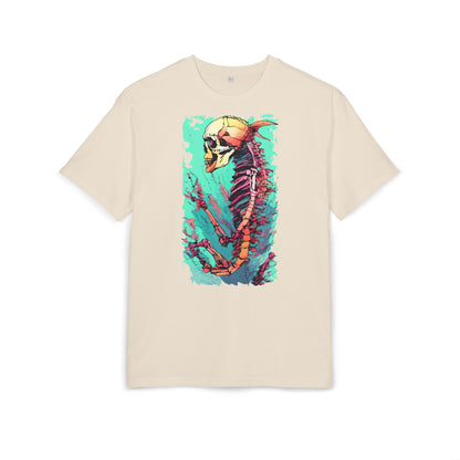 Colorful Skeleton Art Unisex Heavy Oversize Tee | Graphic Tee, Skeleton Shirt, Artsy Gift, Halloween Apparel, Trendy Streetwear