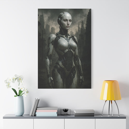 Futuristic Robot Art Canvas Print, Sci-Fi Home Decor, Modern Wall Art, Tech-Inspired Artwork, Gift for Tech Lovers