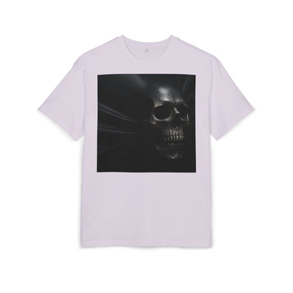 Skull Graphic Oversized Tee - Unisex Heavy Tee for Casual Wear, Street Style, Halloween Attire, Gift for Friends, Unique Art Tee
