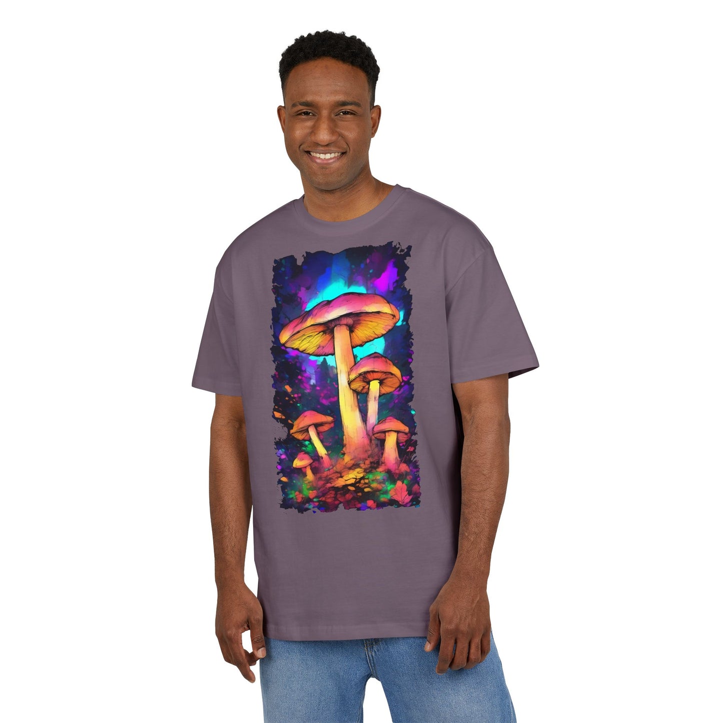 Psychedelic Mushroom Oversize Tee, Unisex Graphic Tee, Casual Summer Shirt, Gift for Nature Lovers, Festival Fashion