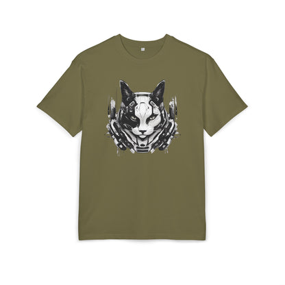 Cyber Cat Graphic Tee - Unisex Oversized T-Shirt, Cool Streetwear, Gift for Cat Lovers, Futuristic Design, Casual Everyday Wear
