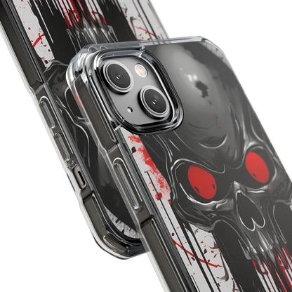 Edgy Skull Design Phone Case, Unique Protective Case, Magnetic Impact Case, Halloween Gift, Skull Lover Accessory