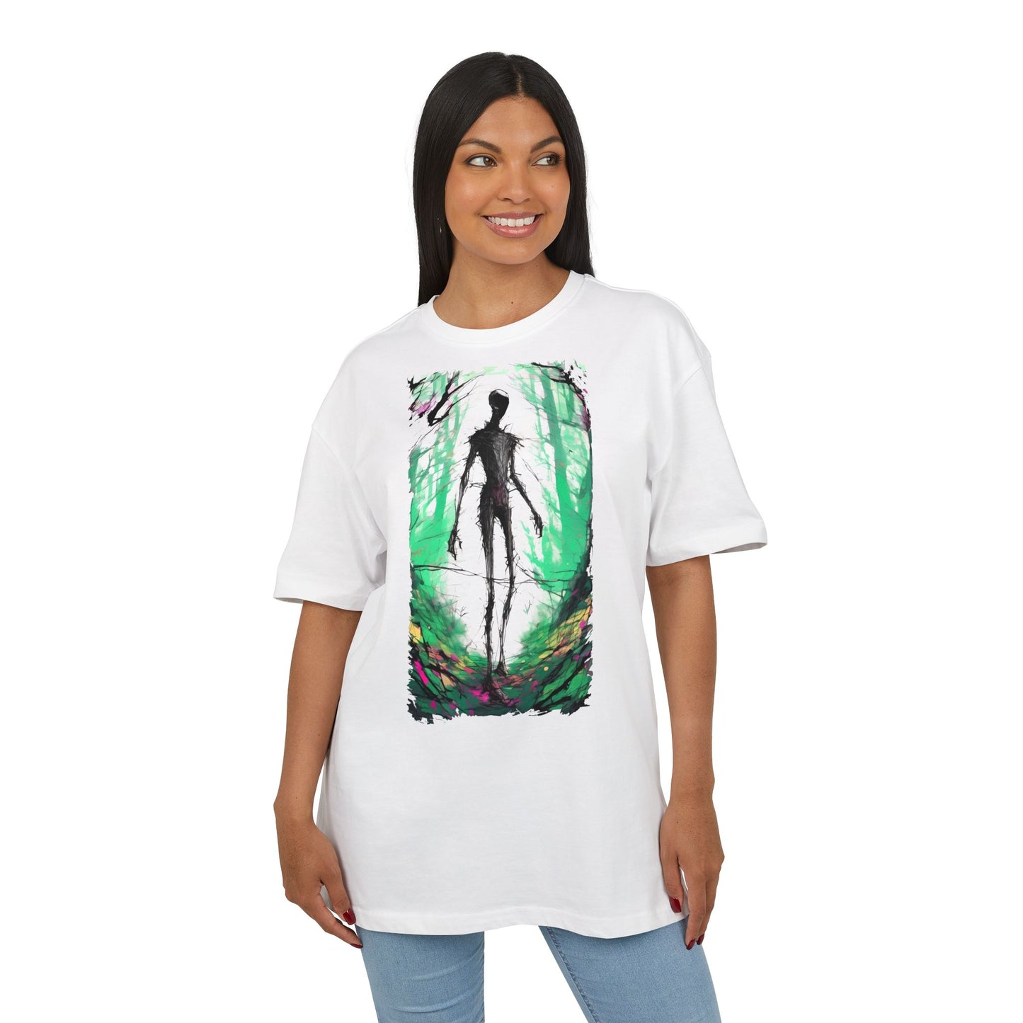 Mystical Forest Oversize Tee, Unisex Heavy Tee, Witchy Fashion, Boho Graphic Shirt, Alternative Style Tee