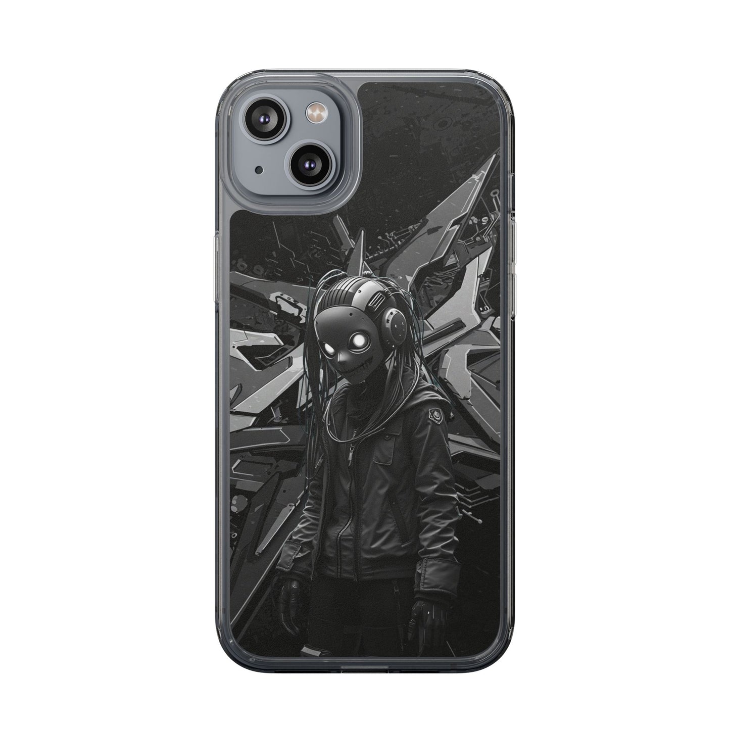 Anime-Inspired Clear Phone Case - Edgy Streetwear Style