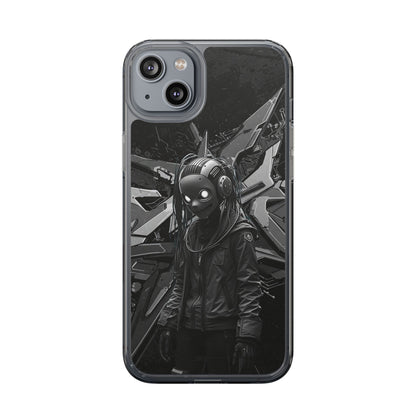 Anime-Inspired Clear Phone Case - Edgy Streetwear Style