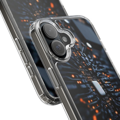 Clear Phone Case with Cyber Print