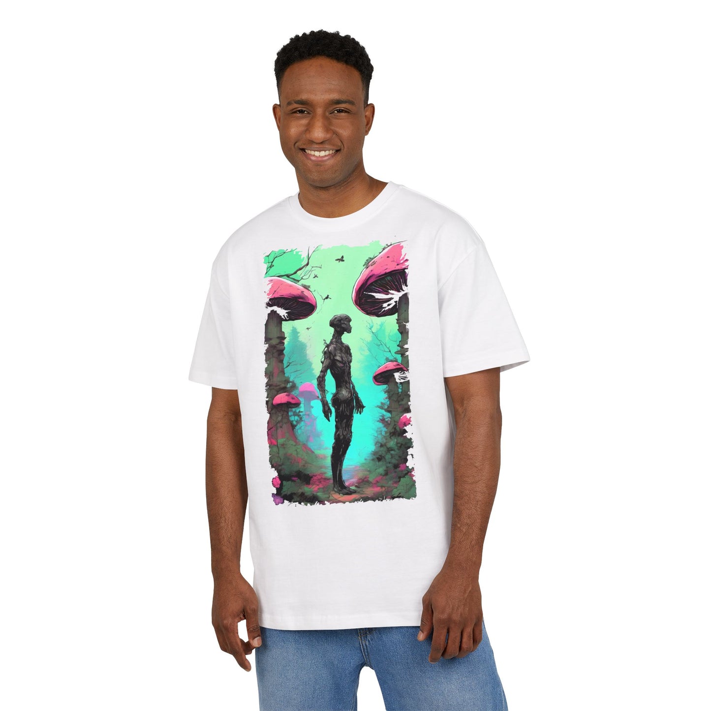 Psychedelic Mushroom Tee, Unisex Oversize Shirt, Trendy Graphic T-shirt, Casual Wear, Festival Attire, Unique Gifts