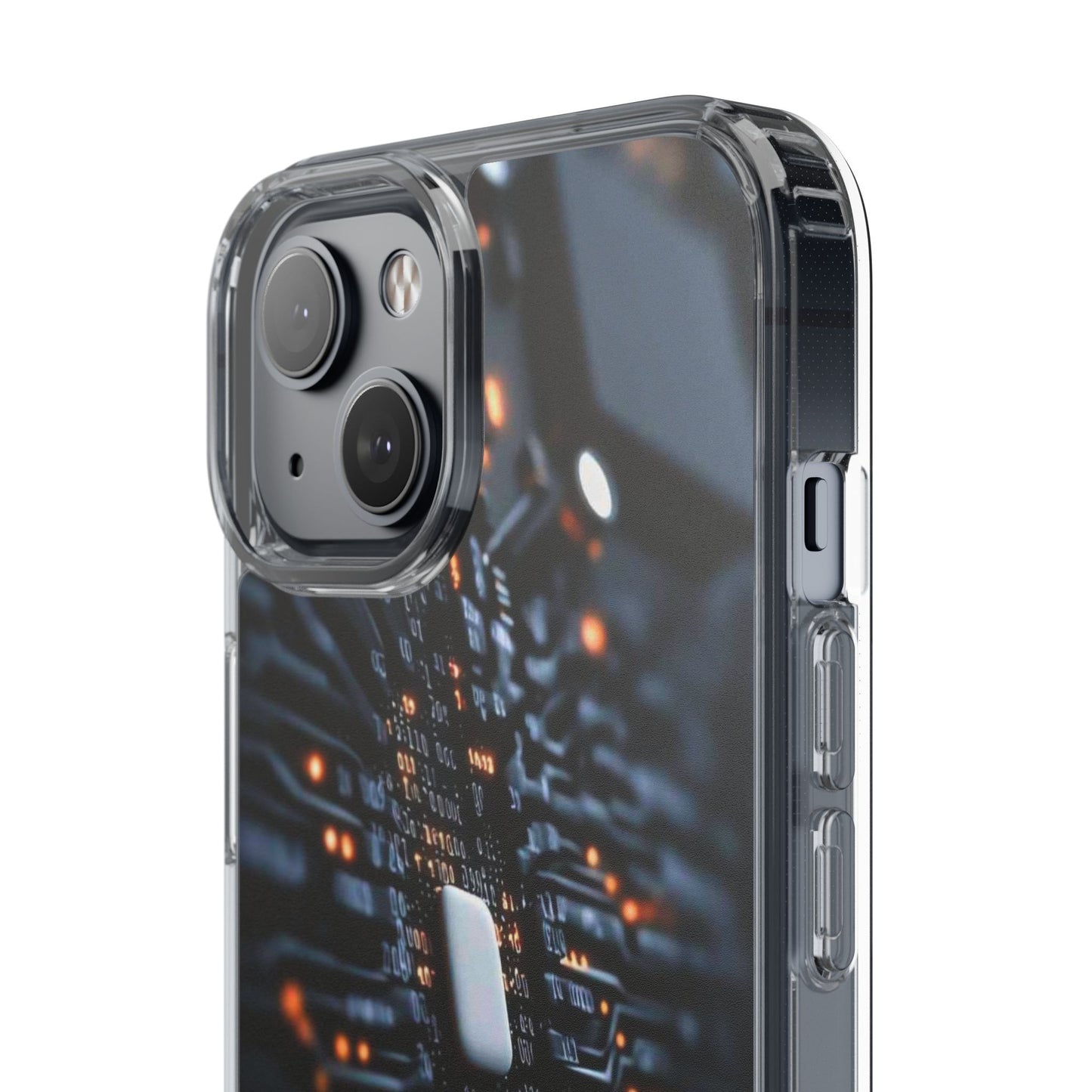 Clear Phone Case with Cyber Print