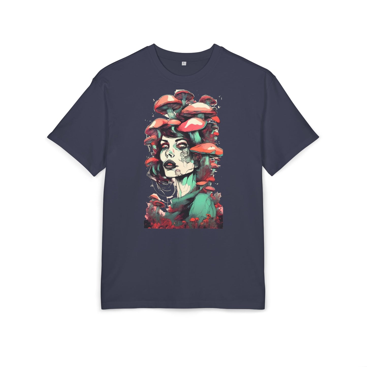Mushroom Woman Oversized Tee, Bohemian Graphic T-Shirt, Unique Art Tee, Festival Wear, Streetwear Style Top