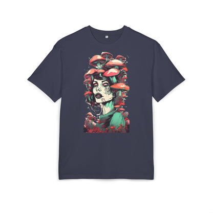 Mushroom Woman Oversized Tee, Bohemian Graphic T-Shirt, Unique Art Tee, Festival Wear, Streetwear Style Top