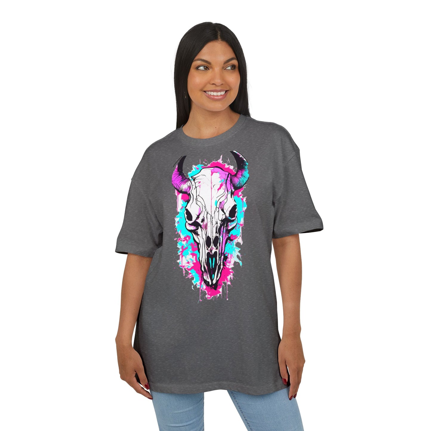 Vibrant Skull Graphic Tee for Art Lovers, Casual Wear, Unique Gift, Festival Apparel, Street Style Fashion