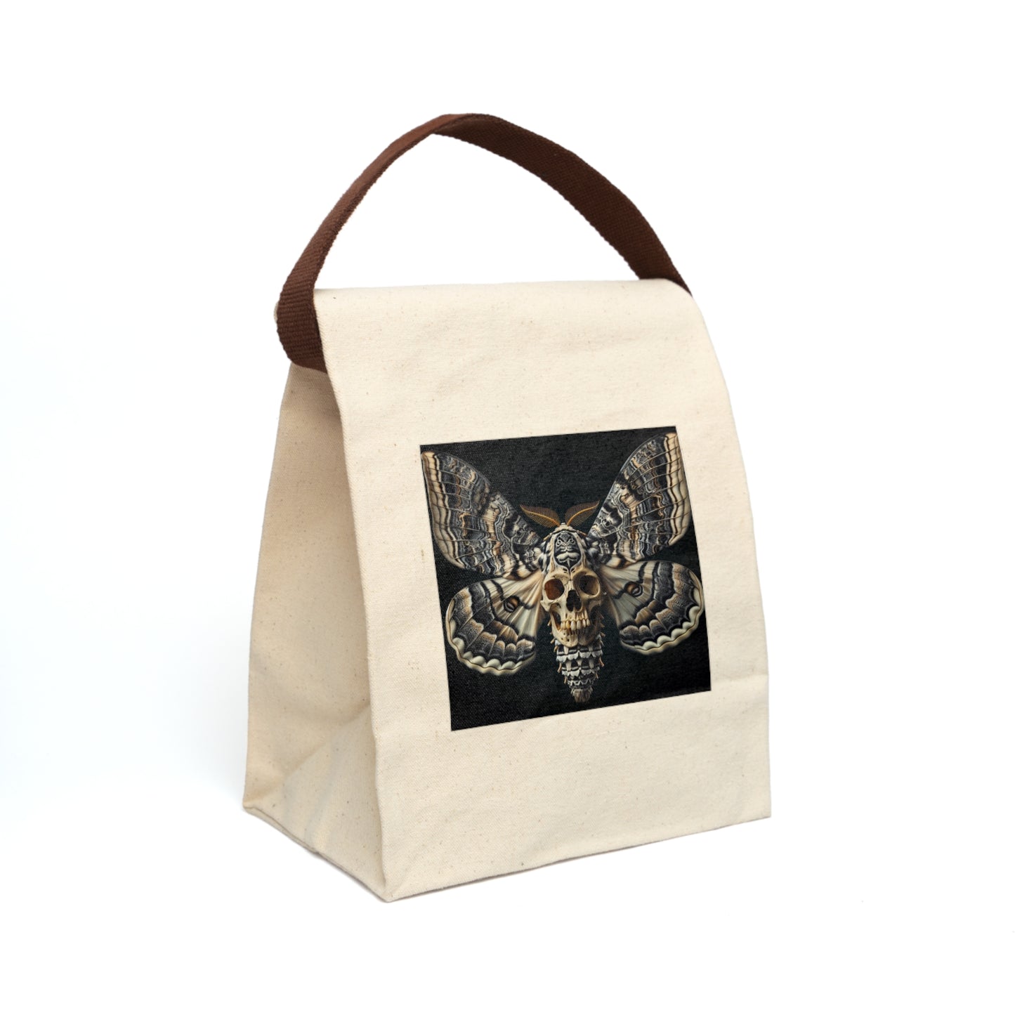 Skull Moth Lunch Bag - Gothic Tote, Eco-Friendly Lunchbox, Unique Gift for Her, Perfect for School or Work