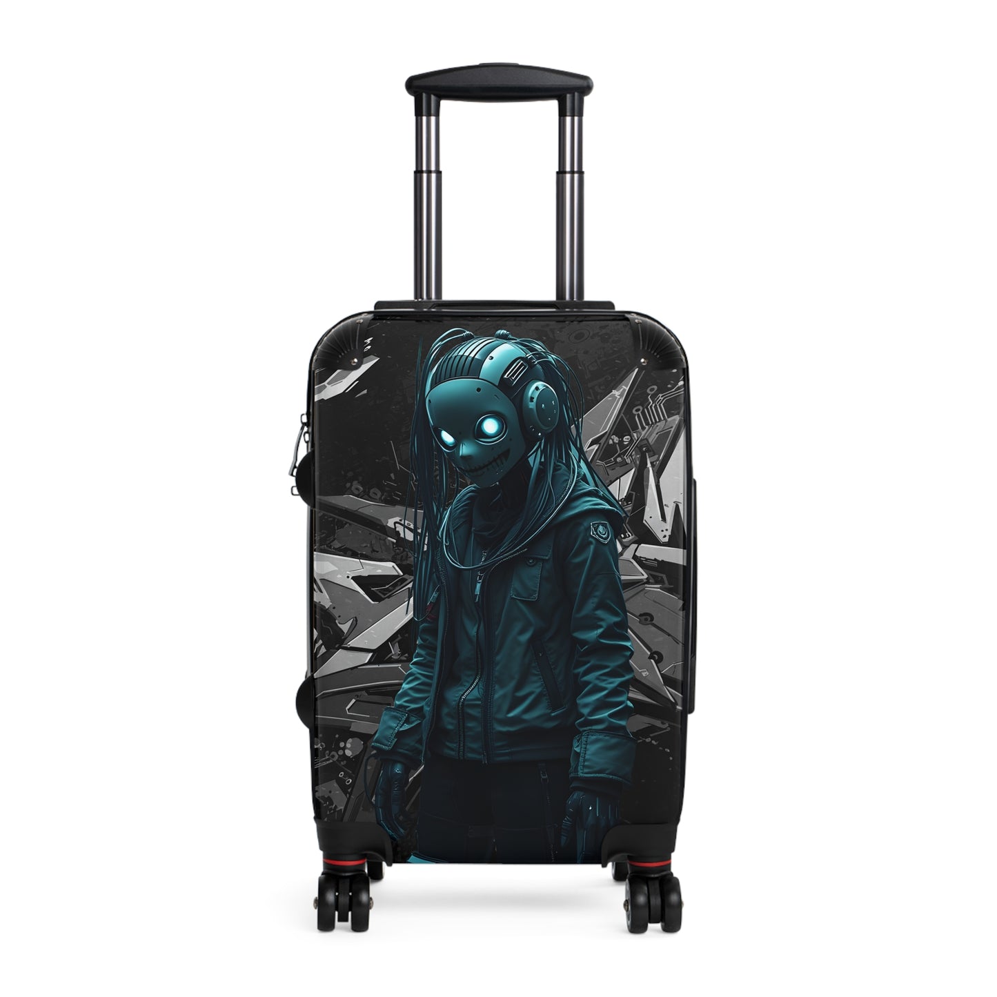 Stylish Travel Suitcase with Dystopian Design - Perfect for Adventurers