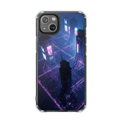 Futuristic Cityscape Phone Case, Customizable Clear Impact Case, Gift for Tech Lovers, Unique Phone Accessory, Aesthetic Cell Phone Cover
