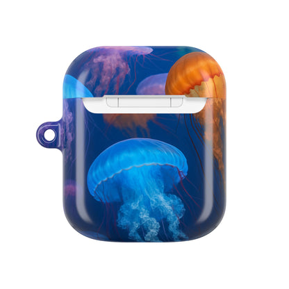 Vibrant Jellyfish AirPod Case, Ocean-Themed Accessory, Colorful AirPod Cover, Unique Gift for Ocean Lovers, Underwater Aesthetic