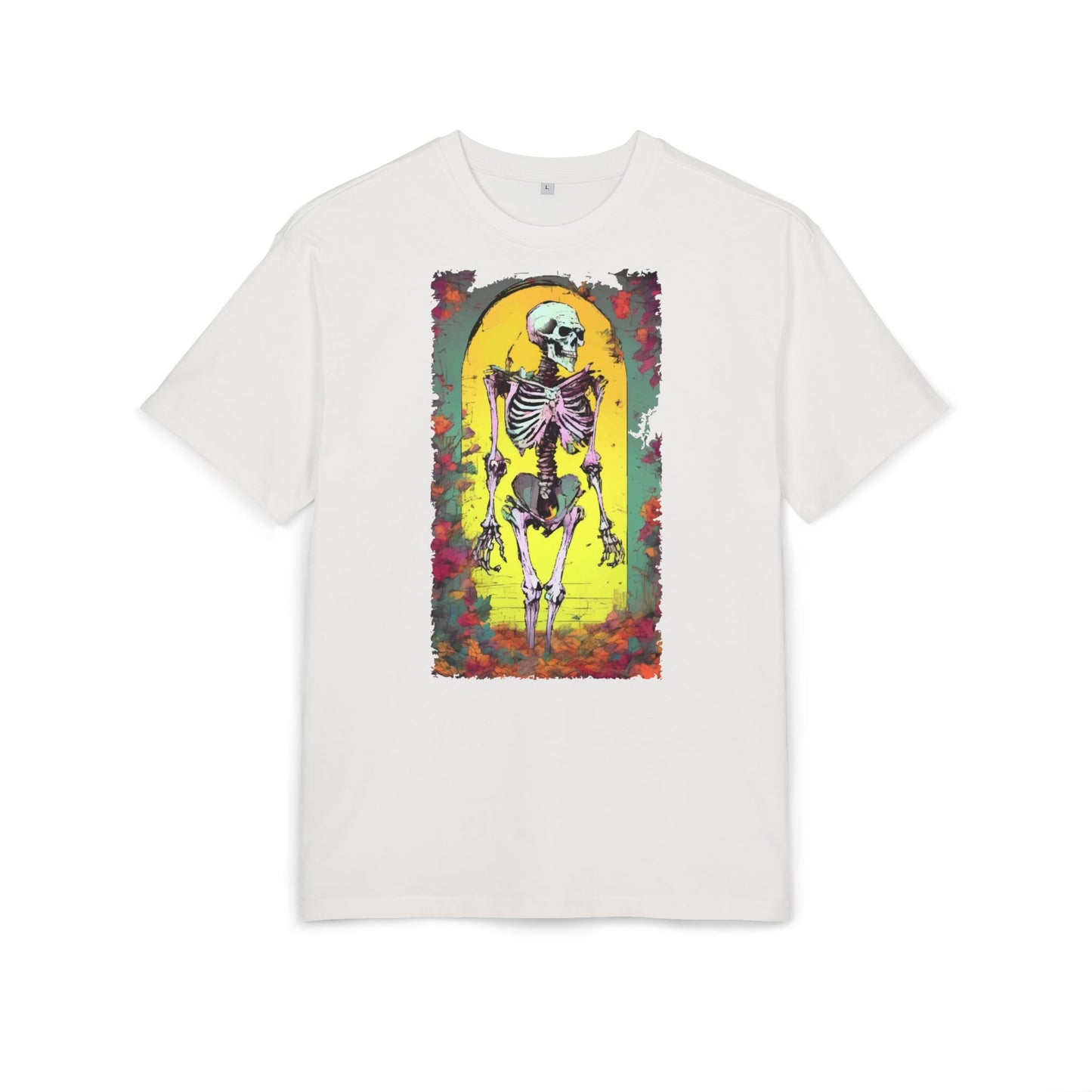 Skeleton Graphic Oversize Tee - Unisex Halloween Shirt, Comfortable Casual Wear, Spooky Vibes, Perfect for Parties and Everyday