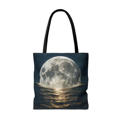 Moonlit Ocean Tote Bag - Night Sky, Beach, Stylish, Eco-Friendly, Great Gift for Friends, Perfect for Travel, Shopping