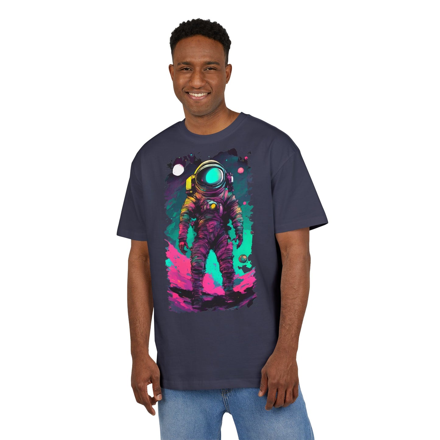 Cosmic Astronaut Tee, Unisex Oversize Tee, Space Graphic Shirt, Retro Astronaut T-Shirt, Gift for Space Lovers, Unique Graphic Tee