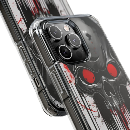 Edgy Skull Design Phone Case, Unique Protective Case, Magnetic Impact Case, Halloween Gift, Skull Lover Accessory