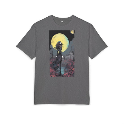 Moonlit Witch Oversize Tee, Cozy Casual Wear, Halloween Outfit, Gothic Style, Gift for Her, Everyday Fashion