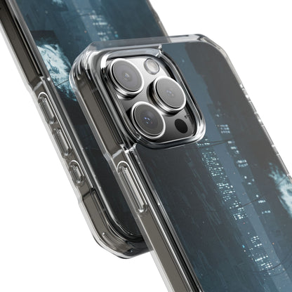 Magnetic Clear Impact Cases for Phones | Urban Nightscape Design | Unique Phone Accessories, Gift for Tech Lovers, Protective Cases