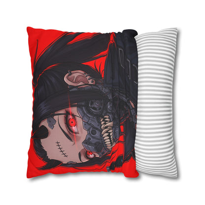 Gothic Anime Pillowcase, Decorative Throw Pillow, Cyberpunk Square Cushion, Bedroom Decor, Unique Gift for Fans, Cozy Home Accents
