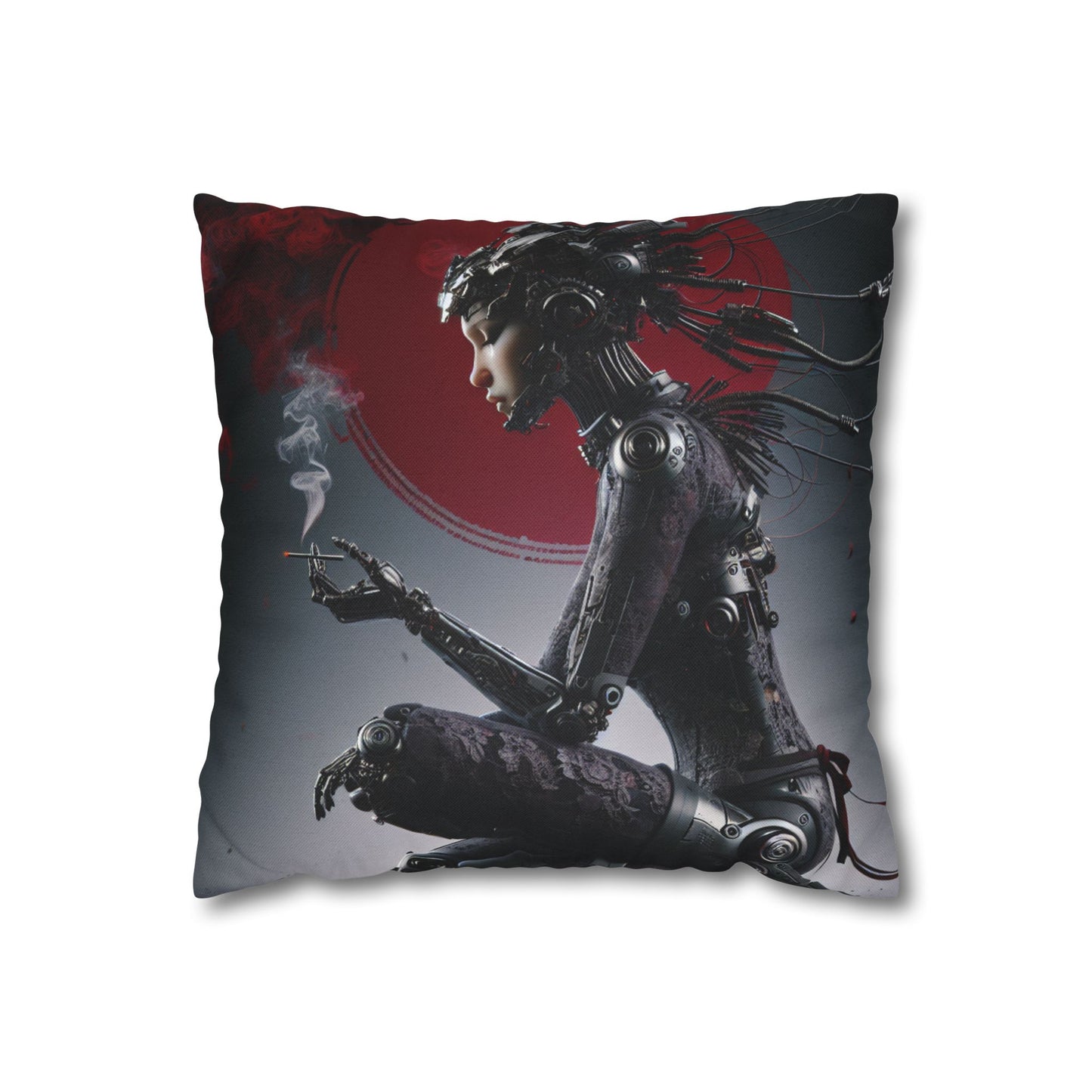 Futuristic Robot Love Pillowcase, Cyberpunk Decor, Gift for Tech Lovers, Modern Home Accent, Unique Housewarming Present