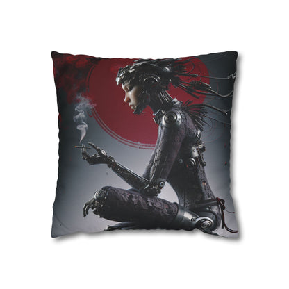 Futuristic Robot Love Pillowcase, Cyberpunk Decor, Gift for Tech Lovers, Modern Home Accent, Unique Housewarming Present