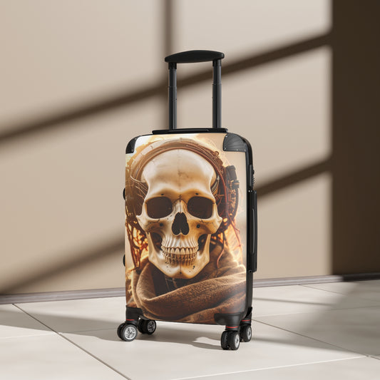 Stylish Skull Suitcase - Unique Travel Luggage for Adventurers, Halloween Travel, Vintage Boho Style, Skull Design, Gifts for Travelers