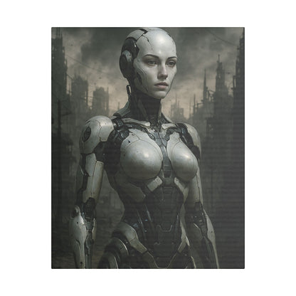 Futuristic Robot Art Canvas Print, Sci-Fi Home Decor, Modern Wall Art, Tech-Inspired Artwork, Gift for Tech Lovers