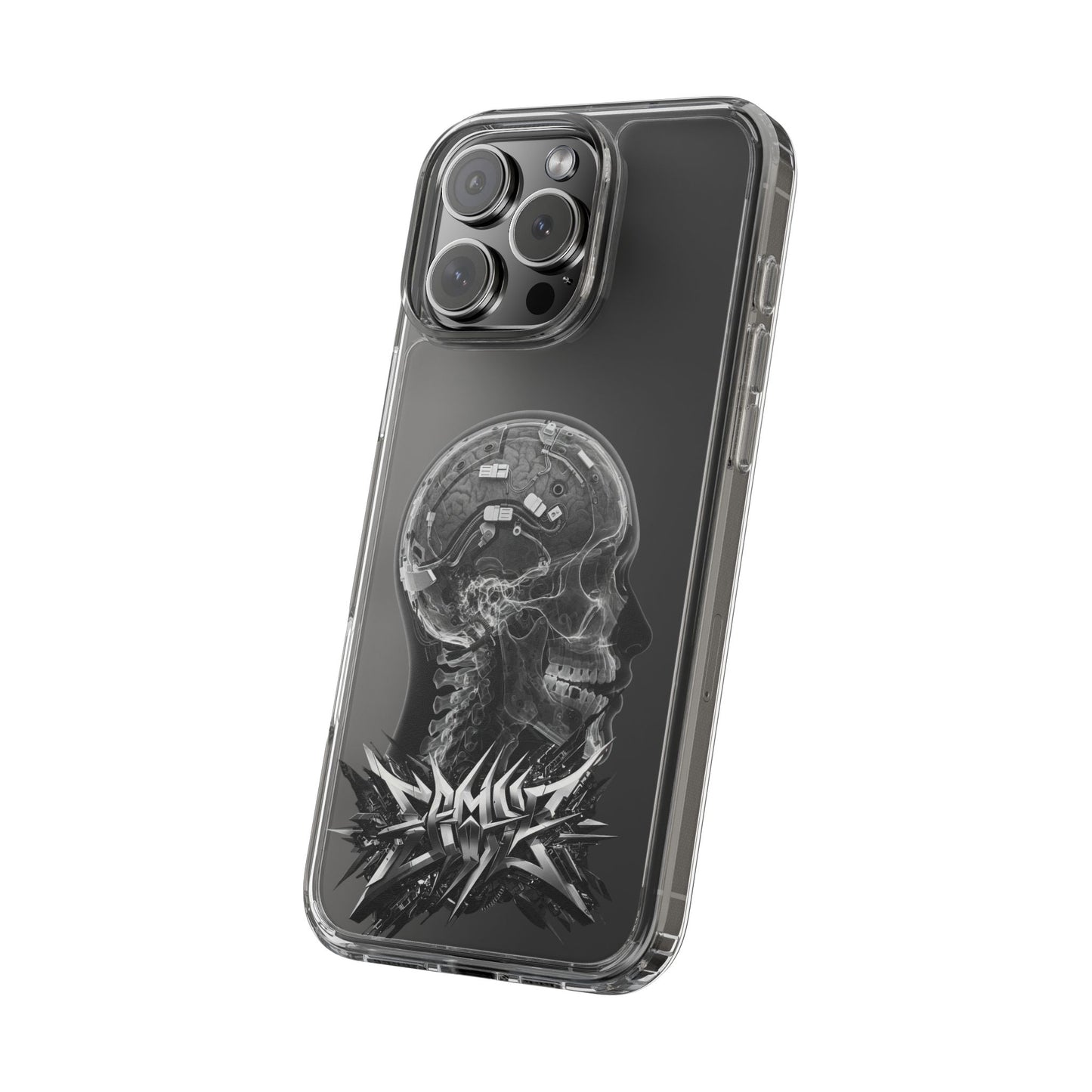 Skull Design Clear Phone Case - Unique Aesthetic for Tech Lovers
