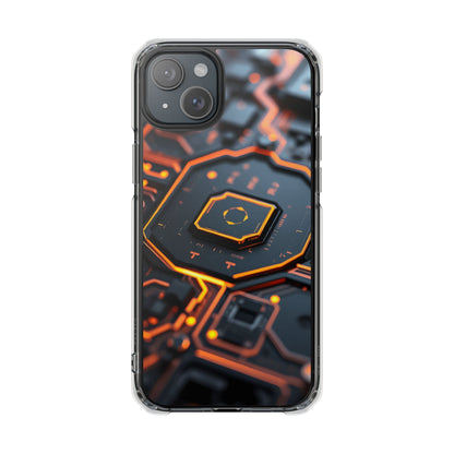 Futuristic Magnetic Phone Case, Clear Impact Case, Stylish Tech Accessory, Gifts for Tech Enthusiasts, Unique Phone Cover