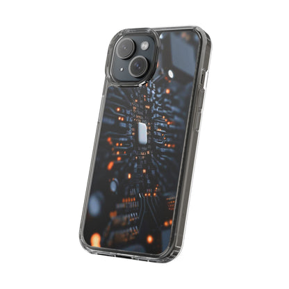 Clear Phone Case with Cyber Print
