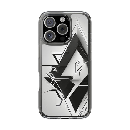 Clear Phone Case with Abstract Edgy Design Print