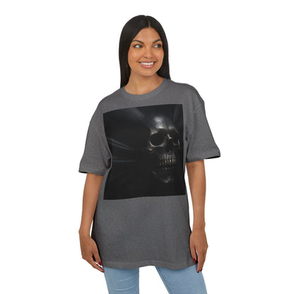 Skull Graphic Oversized Tee - Unisex Heavy Tee for Casual Wear, Street Style, Halloween Attire, Gift for Friends, Unique Art Tee