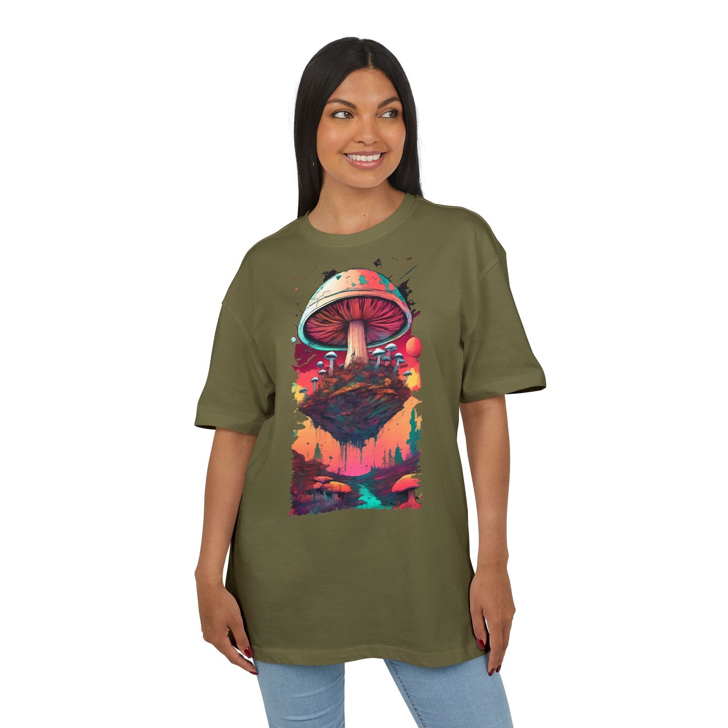 Psychedelic Mushroom Unisex Tee - Oversize Graphic T-Shirt for Festivals, Art Lovers, Gifts, and Casual Wear