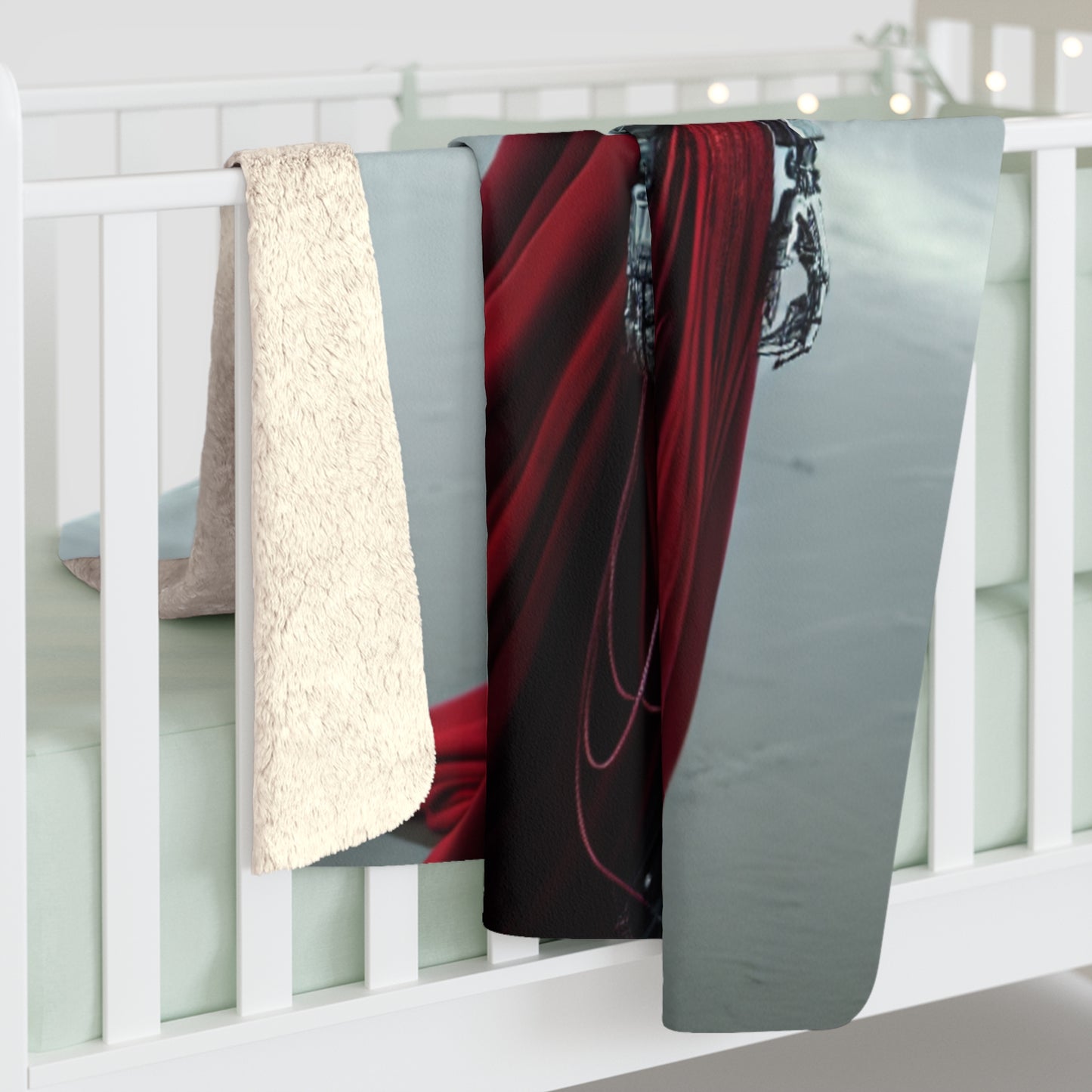 Futuristic Robotic Sherpa Fleece Blanket - Cozy Art for Home Decor
