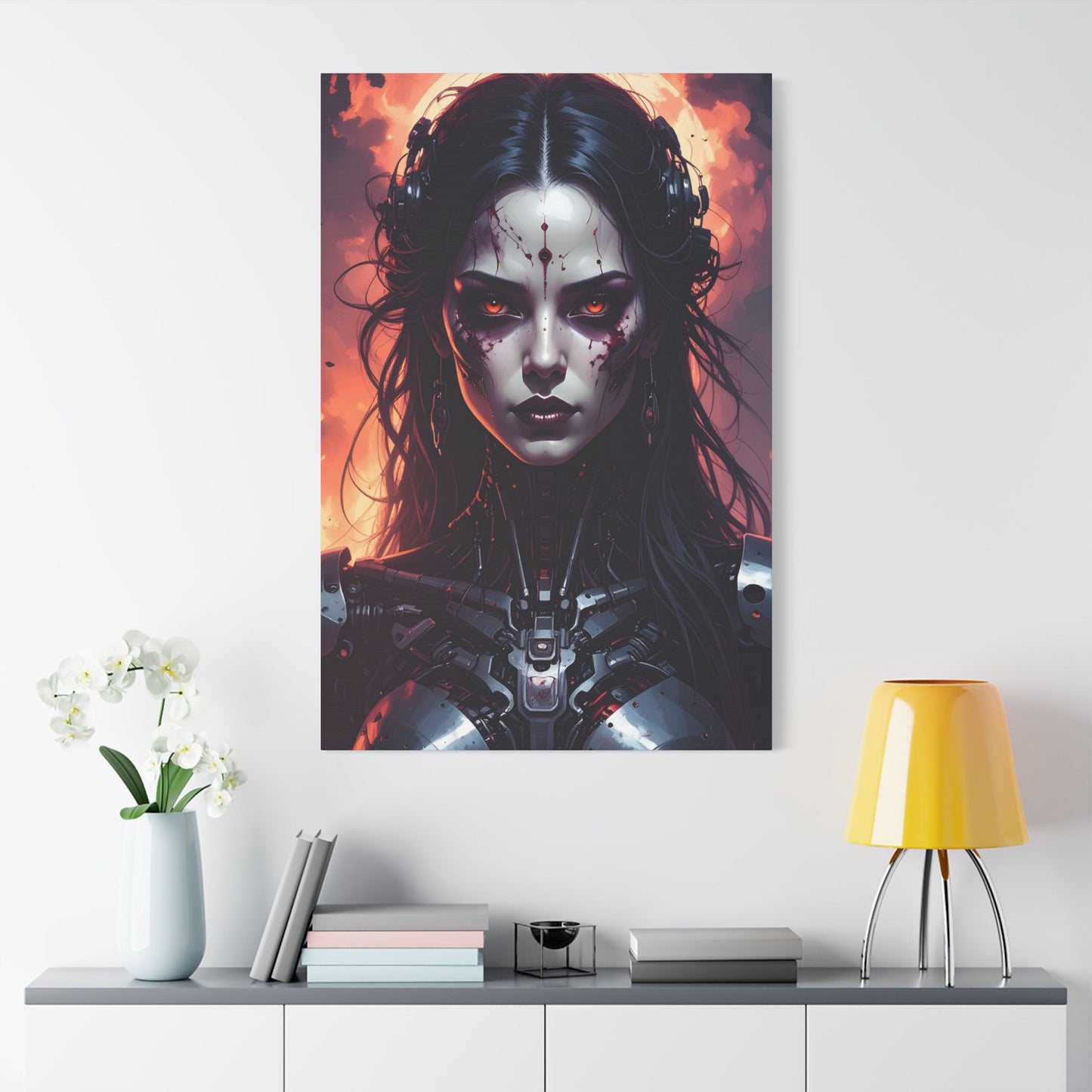 Gothic Art Canvas Print, Dark Wall Decor, Modern Home Art, Unique Gift for Halloween, Edgy Aesthetic Room Decor, Unusual Wall Art
