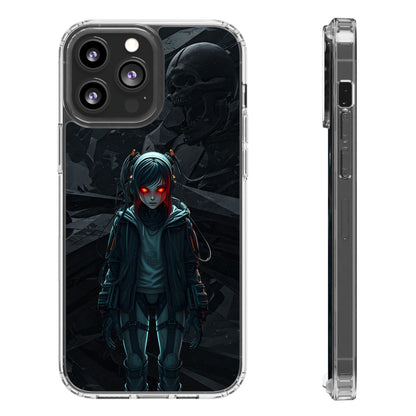 Futuristic Clear Phone Case with Cyberpunk Design - Edgy and Stylish