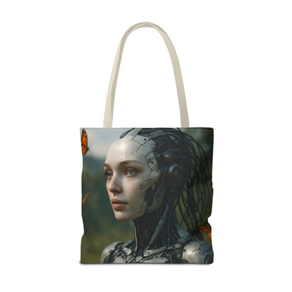 Futuristic Nature-Inspired Tote Bag, Eco-Friendly Bag, Gift for Tech Lovers, Reusable Shopping Bag, Art Tote for Nature Enthusiasts