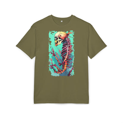 Colorful Skeleton Art Unisex Heavy Oversize Tee | Graphic Tee, Skeleton Shirt, Artsy Gift, Halloween Apparel, Trendy Streetwear