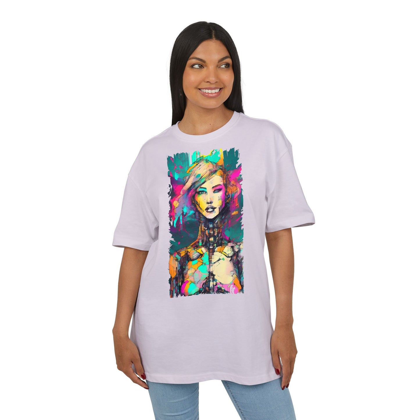 Vibrant Art Oversized Tee, Unisex Colorful T-Shirt, Graphic Arts Apparel, Casual Streetwear Gift, Unique Fashion Statement