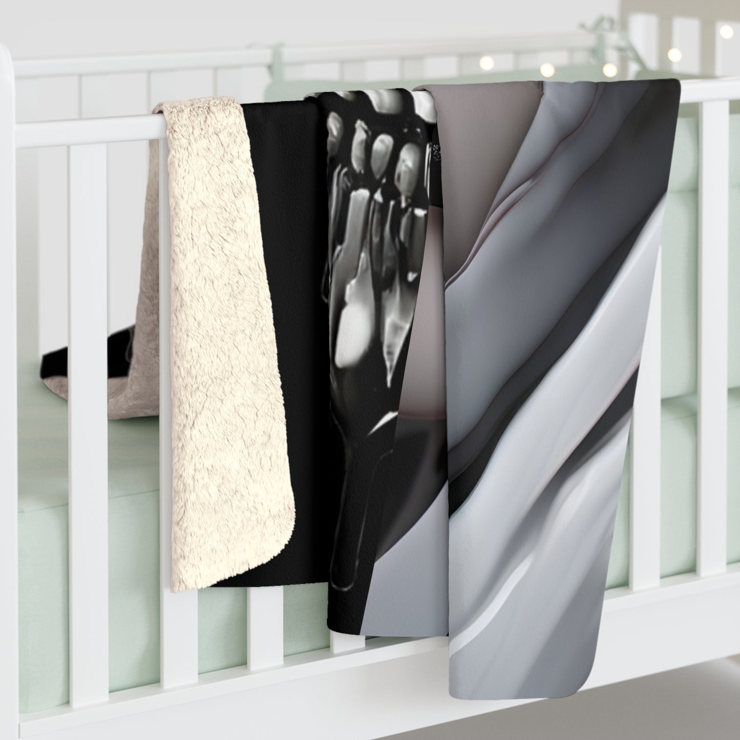 Sherpa Fleece Blanket with Dark Gothic Horror Design