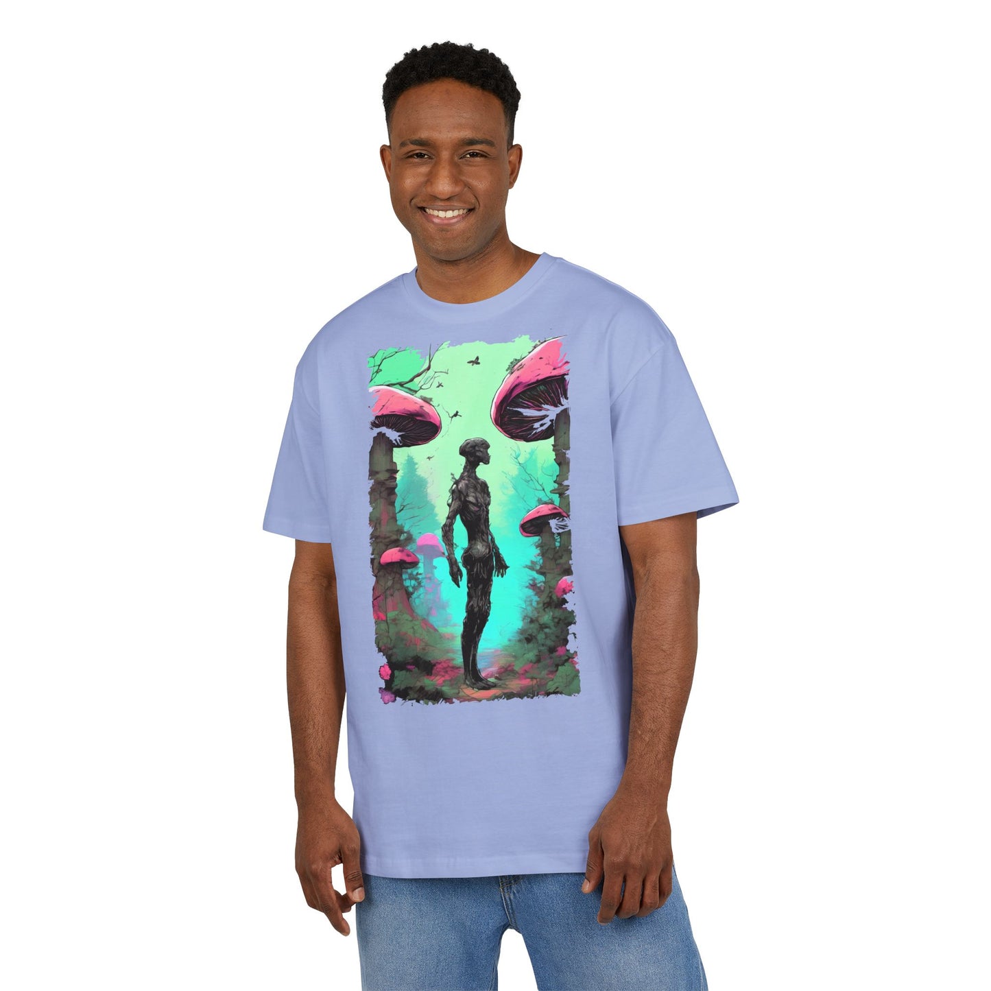 Psychedelic Mushroom Tee, Unisex Oversize Shirt, Trendy Graphic T-shirt, Casual Wear, Festival Attire, Unique Gifts